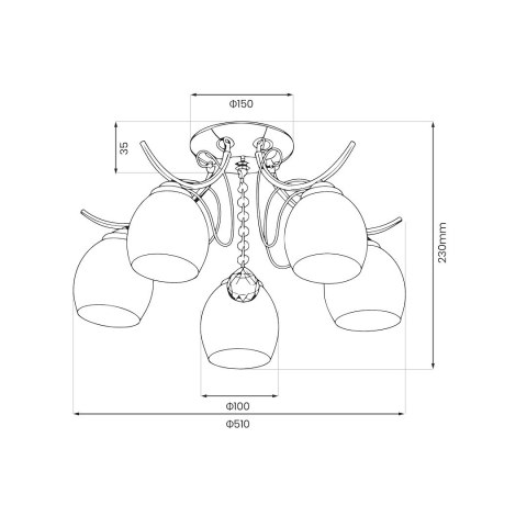 Lampa sufitowa ELLA 5xE27