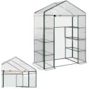 Mini Szklarnia Balkonowa Ogrodowa 4 Półki Metalowe Folia PVC 195 x 143 x 73cm