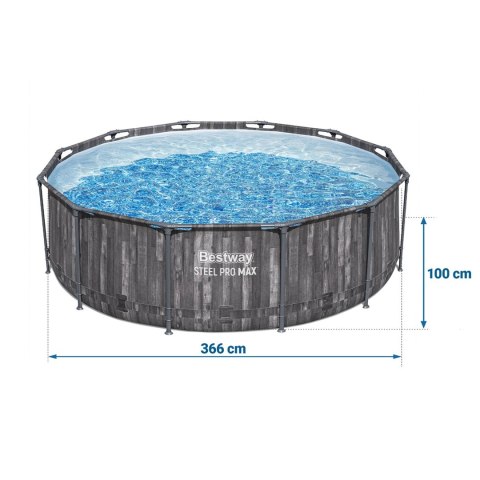 Basen ogrodowy stelażowy 366 x 100 cm 10w1 Bestway 5614X