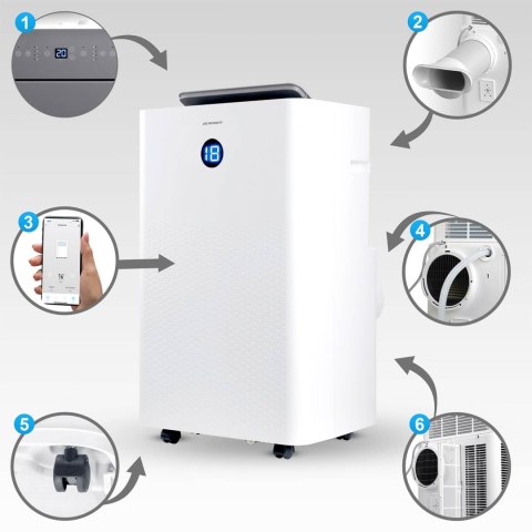 Klimatyzator przenośny z uszczelką 14000 BTU osuszacz grzanie WiFi 37l/24h Berdsen BD-584