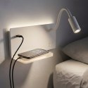 Lampa nocna z półką Shelf Led 4W+5W+2W prawa Biały