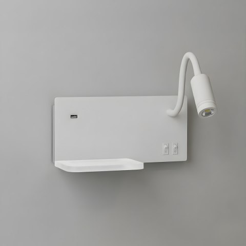 Lampa nocna z półką Shelf Led 4W+5W+2W prawa Biały