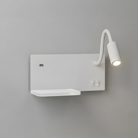 Lampa nocna z półką Shelf Led 4W+5W+2W prawa Biały