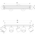 Lampa sufitowa Dixie 5xGX53 Niebieski/Biały