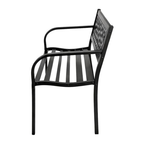 Ławka Ogrodowa Parkowa Taras Ogród Metalowa Oparcie Czarna 120 cm
