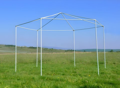 Namiot pawilon ogrodowy handlowy 2x2x2 m z oknami biały MultiGarden