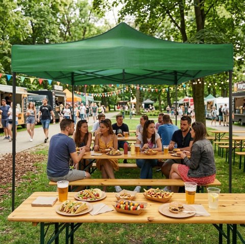 Pawilon ogrodowy eventowy automatyczny samorozkładalny namiot 3x3 m zielony MultiGarden