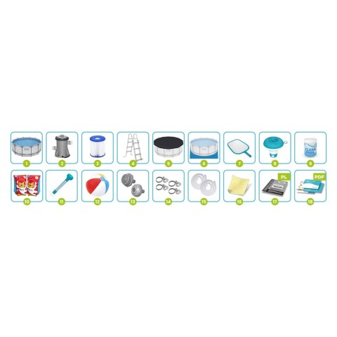 Basen ogrodowy stelażowy 366 x 122 cm zestaw 18w1 Bestway 56420
