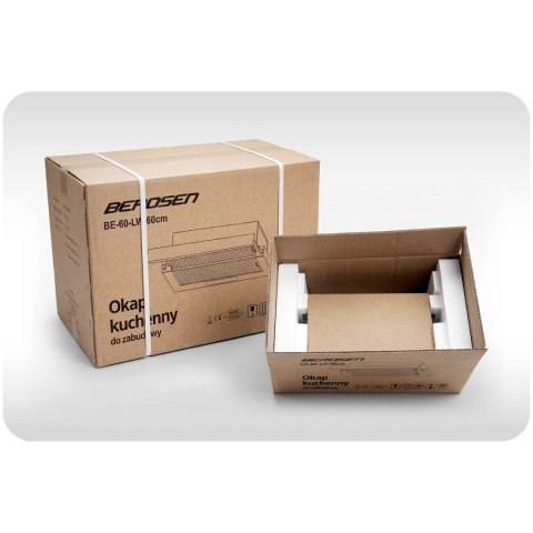 Okap kuchenny podszafkowy teleskopowy 60 cm Berdsen BE-60-LW czarno-złoty