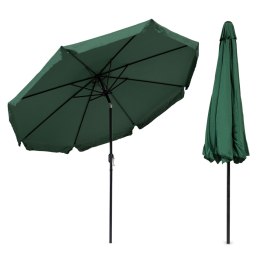 Parasol ogrodowy duży 3 m skośny łamany z korbą zielony MultiGarden