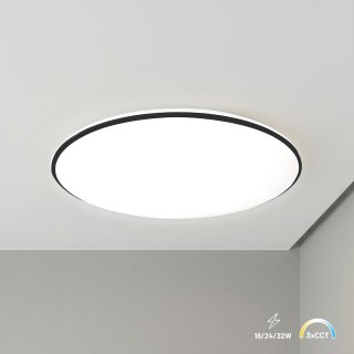 Plafon Hugo 16-24-32W 3CCT IP54 Czarny