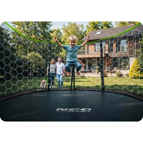 Trampolina ogrodowa profilowana 14ft/435cm z siatką wewnętrzną zielona Neo-Sport