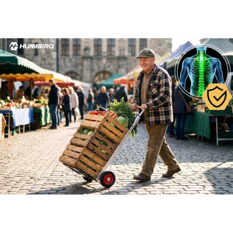 Wózek transportowy składany taczkowy młynarka magazynowy 90kg Humberg HM-518