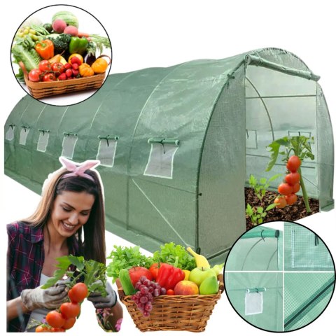 Tunel Foliowy Ogrodowy Szklarnia 6x3x2m Folia 18m² UV-4 Premium