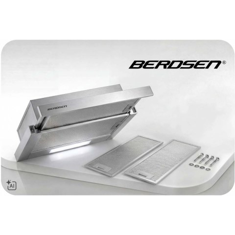 Okap teleskopowy kuchenny podszafkowy 50 cm Berdsen BT-242 inox