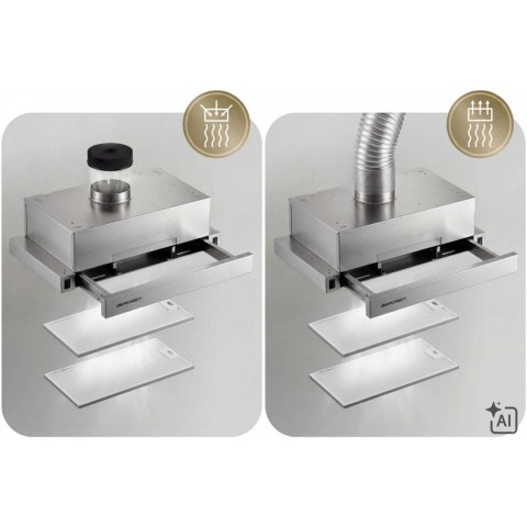 Okap teleskopowy kuchenny podszafkowy 50 cm Berdsen BT-242 inox