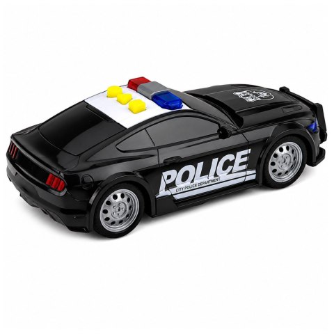 Samochód Auto Policyjne Radiowóz Światła Dźwięki Czarny 1:32