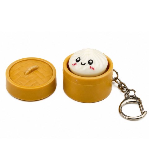 Brelok Pierożek w Koszyczku Świecący LED Dumpling Do Plecaka Kluczy 3,5 cm
