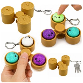Brelok Pierożki w Koszyczku Świecące LED Dumpling Fidget Spinner 8,5 cm