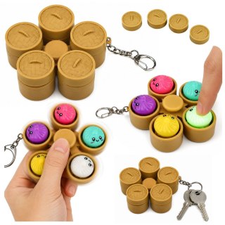 Brelok Pierożki w Koszyczku Świecące LED Dumpling Fidget Spinner 9,5 cm