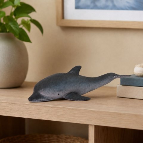 Gumowa Figurka Delfin Morski Miękka Realistyczna TPR Ciemnoszary 17,5 cm