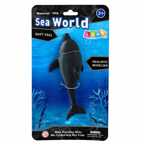 Gumowa Figurka Delfin Morski Miękka Realistyczna TPR Ciemnoszary 17,5 cm