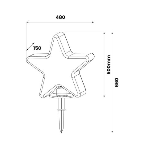 Gwiazda Ogrodowa Star 50cm 1xE27 IP44 Biały