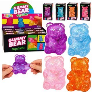 Świecący Gniotek Miś Brokatowy LED Squishy Antystresowy 6,5 cm