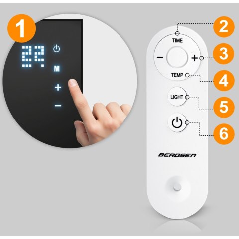 Grzejnik na podczerwień promiennik podczerwieni 600 W Berdsen BD-981 pilot WiFi aplikacja
