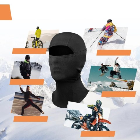 Kominiarka narciarska balaklava na rower motocykl rozmiar L - czarna