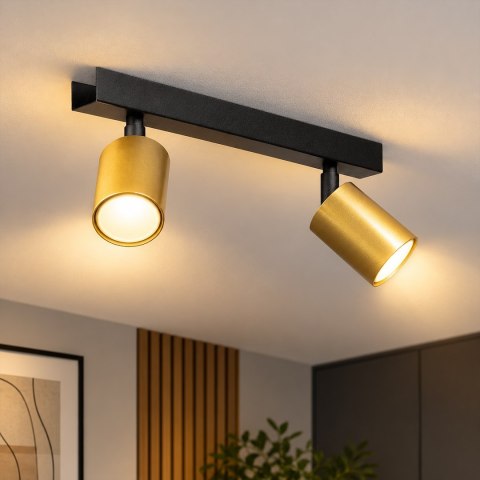 Lampa sufitowa Hudson 2xGU10 Czarno-Złoty