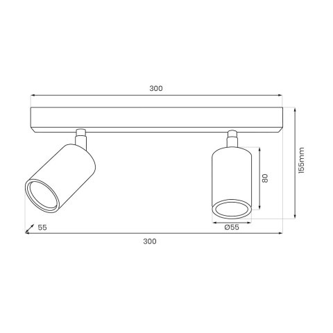 Lampa sufitowa Hudson 2xGU10 Czarno-Złoty