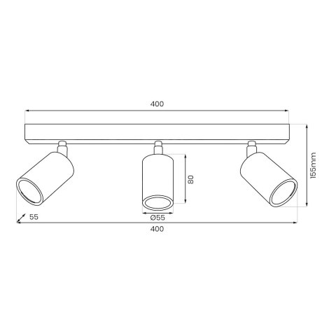 Lampa sufitowa Hudson 3xGU10 Czarno-Złoty
