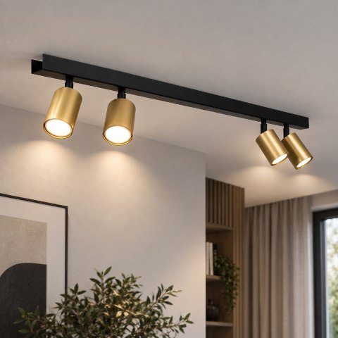 Lampa sufitowa Hudson 4xGU10 Czarno-Złoty