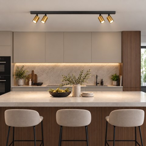 Lampa sufitowa Hudson 4xGU10 Czarno-Złoty
