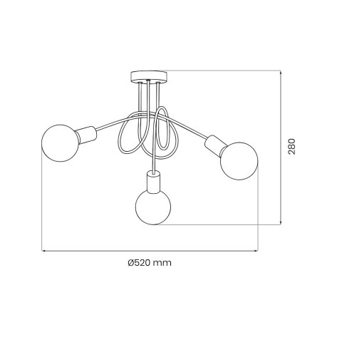 Lampa sufitowa TURBINO 3xE27
