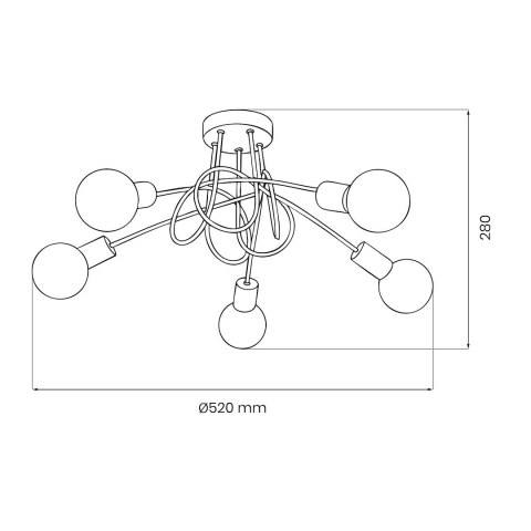Lampa sufitowa TURBINO 5xE27