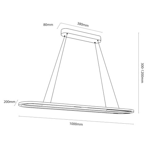 Lampa wisząca Saturno 30W LED CCT Czarny