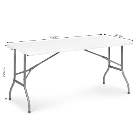 Stół ogrodowy cateringowy 153x70 cm składany w walizkę biały MultiGarden