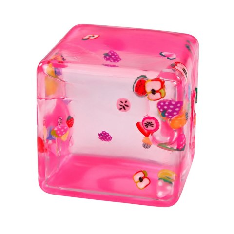 Gniotek Antystresowy Kostka Lodu Ice Cube Squishy Przezroczysty Owoce 5cm