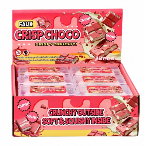 Gniotek Sensoryczny Chrupiąca Tabliczka Czekolady Pudełko Biała 8cm