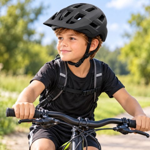 Kask Rowerowy MTB Regulowany Z Odpinanym Daszkiem Uniwersalny Czarny