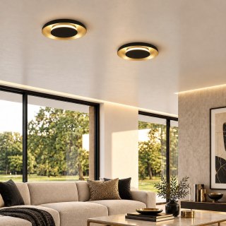 Lampa sufitowa Piattino 15W LED CCT Czarno-złoty