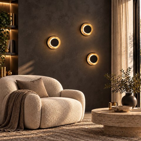 Lampa sufitowa Piattino 15W LED CCT Czarno-złoty