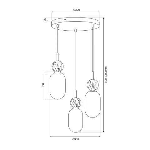 Lampa wisząca Crema (koło) 3xE14