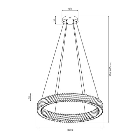 Lampa wisząca Deluxe 90cm 45W LED