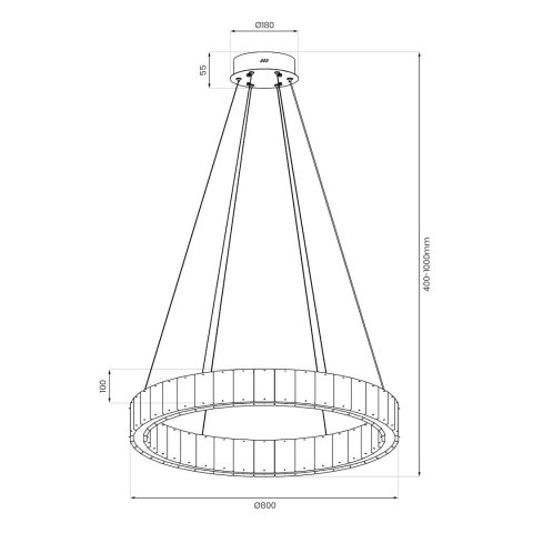 Lampa wisząca Kingdom 79cm 40W LED