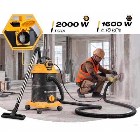 Odkurzacz przemysłowy 20 l 3600 W uniwersalny na mokro i sucho HM-407