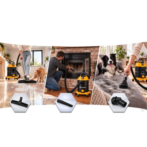 Odkurzacz przemysłowy 20 l 3600 W uniwersalny na mokro i sucho HM-407