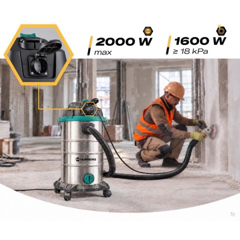Odkurzacz przemysłowy 30 l 3600 W bezworkowy na mokro i sucho HM-409